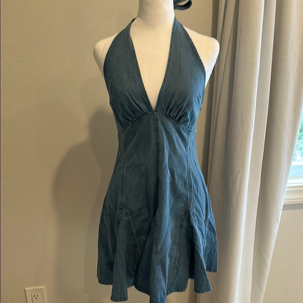 Denim Halter Dress